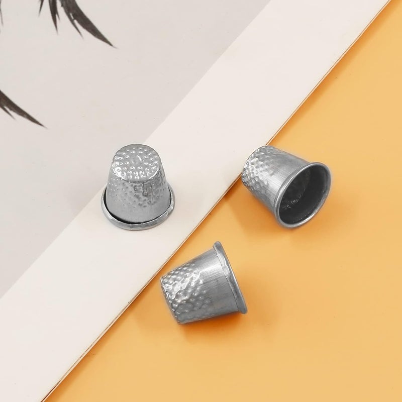 Coufce 30 Pcs Metal Sewing Thimble, Quilting Thimbles, Finger Shield, Silver Fingertip Protector Thimbles for Hand Sewing Craft Accessories - Image 5
